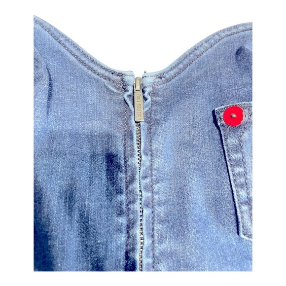 True Religion Women's X Manchester United Skinny Stretch Denim Overall Jumpsuit - Picture 8 of 15